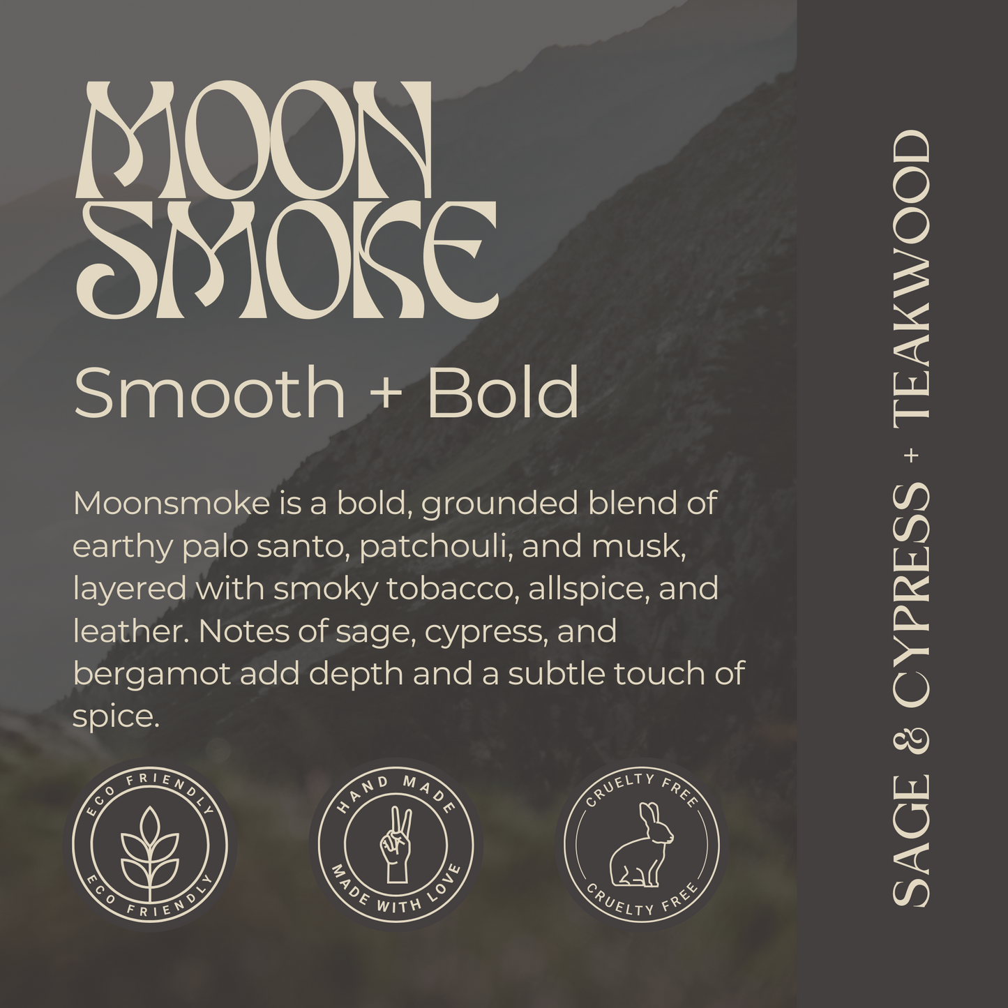 Moonsmoke | Sage & Cypress + Teakwood | Glass Jar