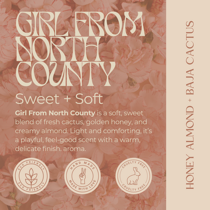 Girl From North County | Honey Almond + Baja Cactus | Glass Jar