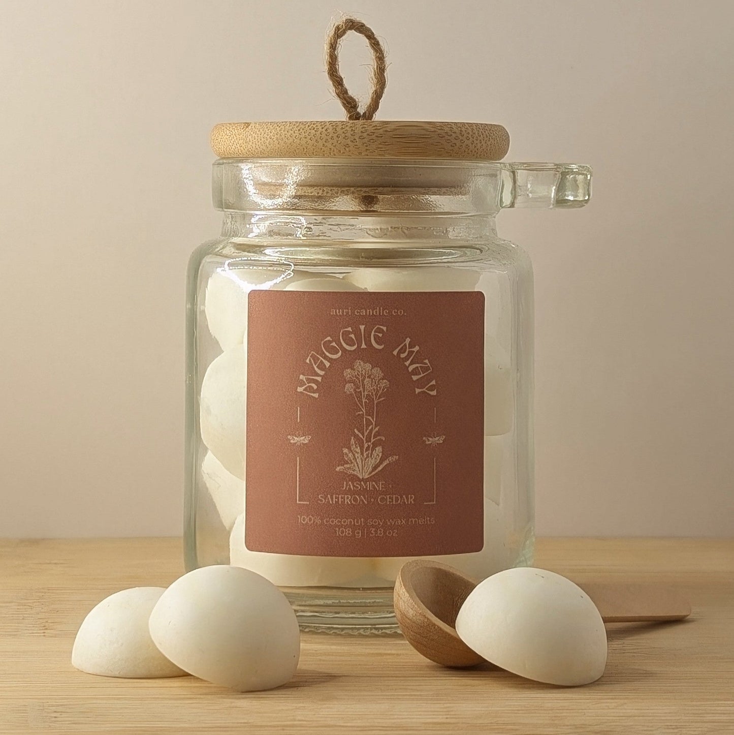 Maggie May | Jasmine + Saffron + Cedar | Glass Jar