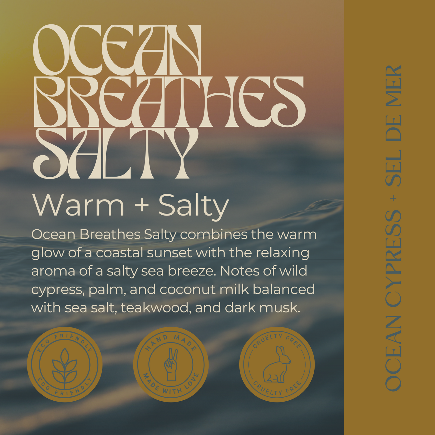 Ocean Breathes Salty | Ocean Cypress + Sel De Mer | Glass Jar