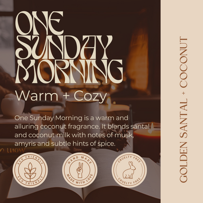 One Sunday Morning | Golden Santal + Coconut | Glass Jar