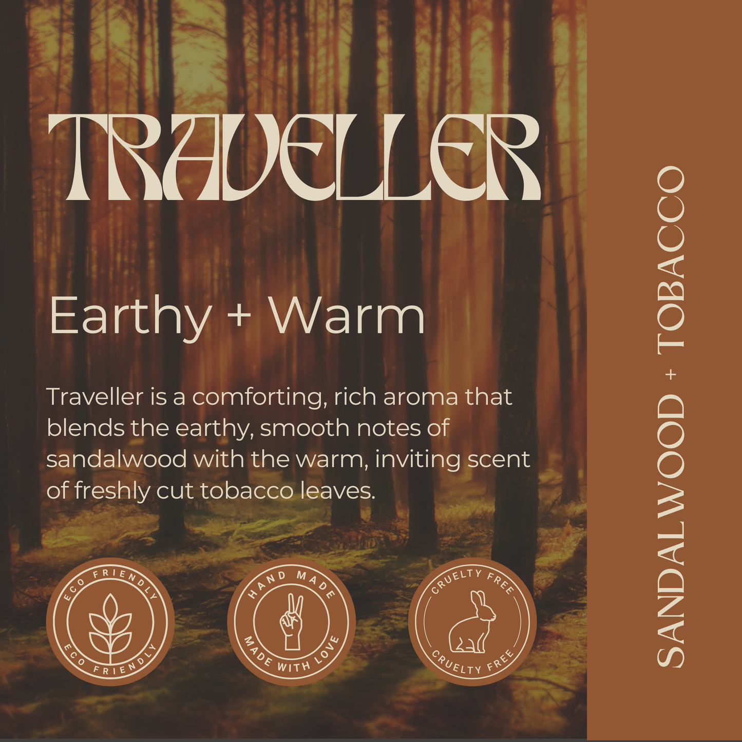 Traveller | Sandalwood + Tobacco | Glass Jar